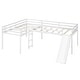preview thumbnail 4 of 6, L-Shaped Twin Size Loft Bed with Ladder and Slide, White