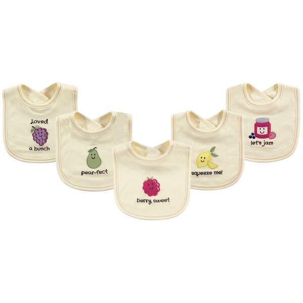 slide 1 of 1, Touched by Nature Baby Organic Cotton Bibs 5pk, Berry, One Size - Berry - One Size One Size - Berry