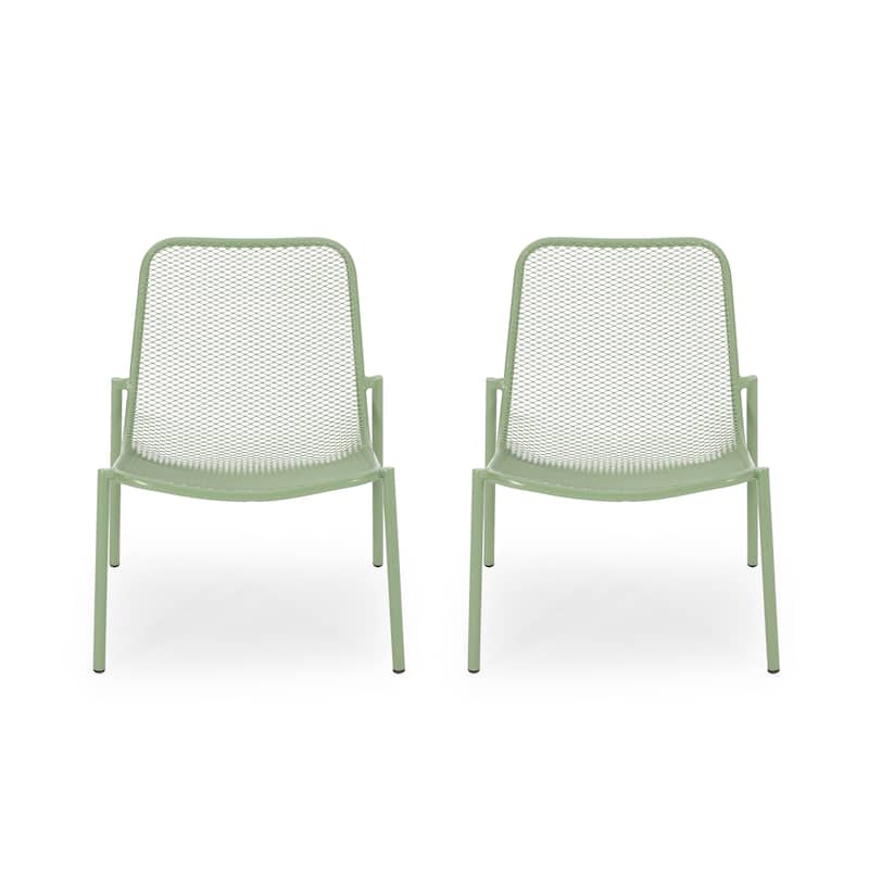 Bucknell Outdoor Modern Dining Chair (Set of 2) by Christopher Knight Home - 26.00" W x 22.25" L x 26.00" H - Matte Green