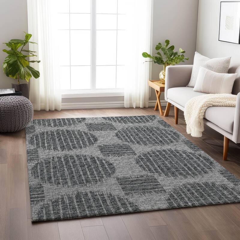 Premium Washable Super Soft Contemporary Geo Mayfield Rug - Shadow - 10' x 14' - Rectangle