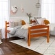 preview thumbnail 3 of 11, Walker Edison Solid Wood Christian Twin Convertible Bunk Bed - Honey