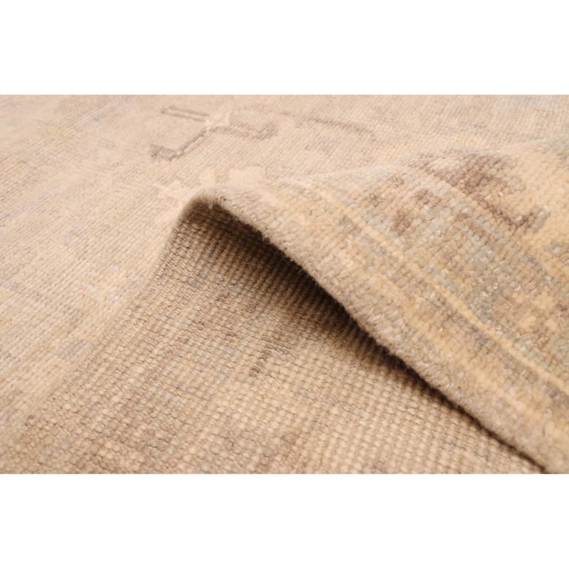 ECARPETGALLERY Hand-knotted Kavya Oushak Light Grey Wool Rug - 8'11 x 12'3