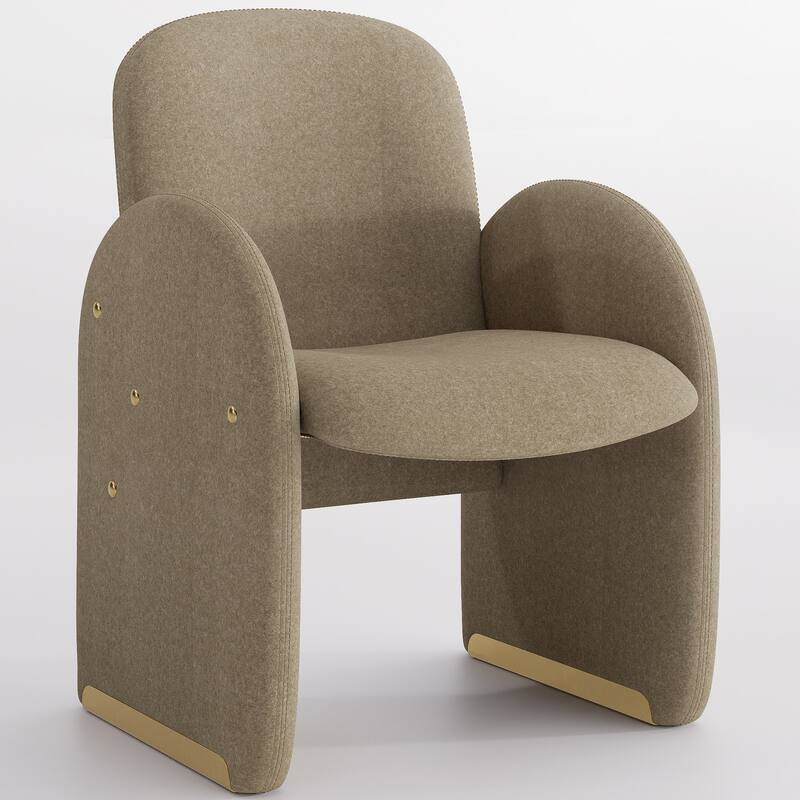 20"x19.7" Oversized Modern Dining Chair Fbaric Upholstered Dining Room Chairs - Coffee