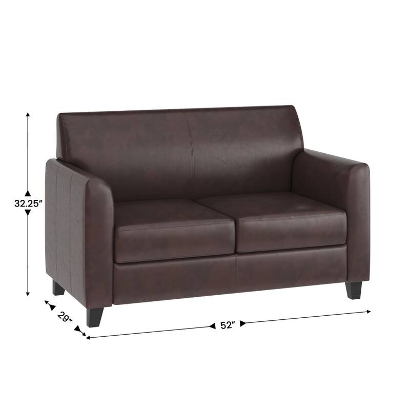 LeatherSoft Loveseat with Clean Line Stitched Frame