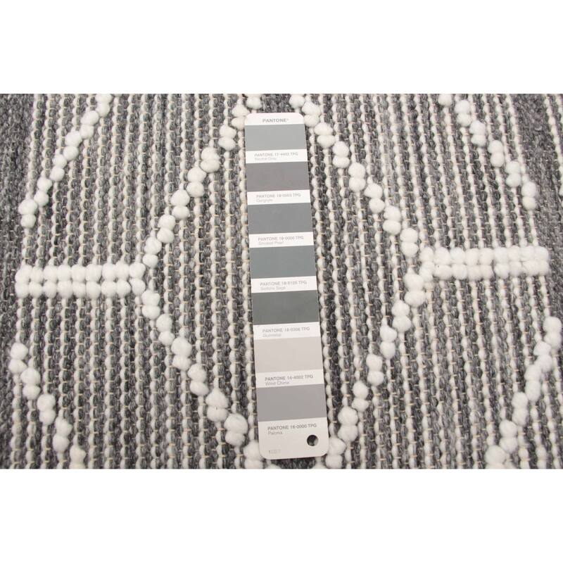 ECARPETGALLERY Braid weave Sienna Grey Wool Rug - 5'0 x 8'0