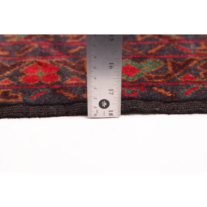 ECARPETGALLERY Hand-knotted Teimani Dark Navy, Red Wool Rug - 3'3 x 6'8