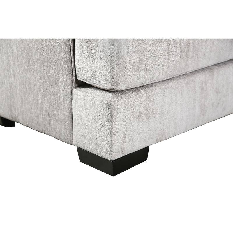 Transitional Gray Finish Sloped Arms 1pc Sofa