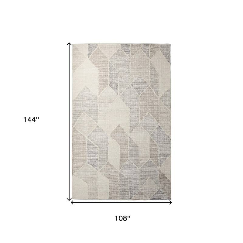 HomeRoots Geometric Modern Rectangle Area Rug - 144 in. x 108 in. x 0.98 in.