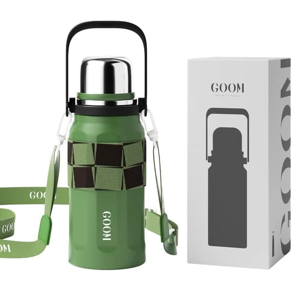 slide 2 of 7, 32 oz Water Bottles for Hot and Cold Drinks with Lid, Carrying Strap,Strainer  Forest Haven