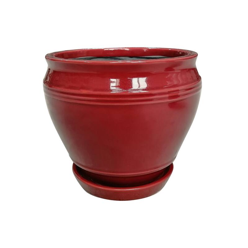Southern Patio Collins Ceramic 6.1-inch Planter - Oxblood