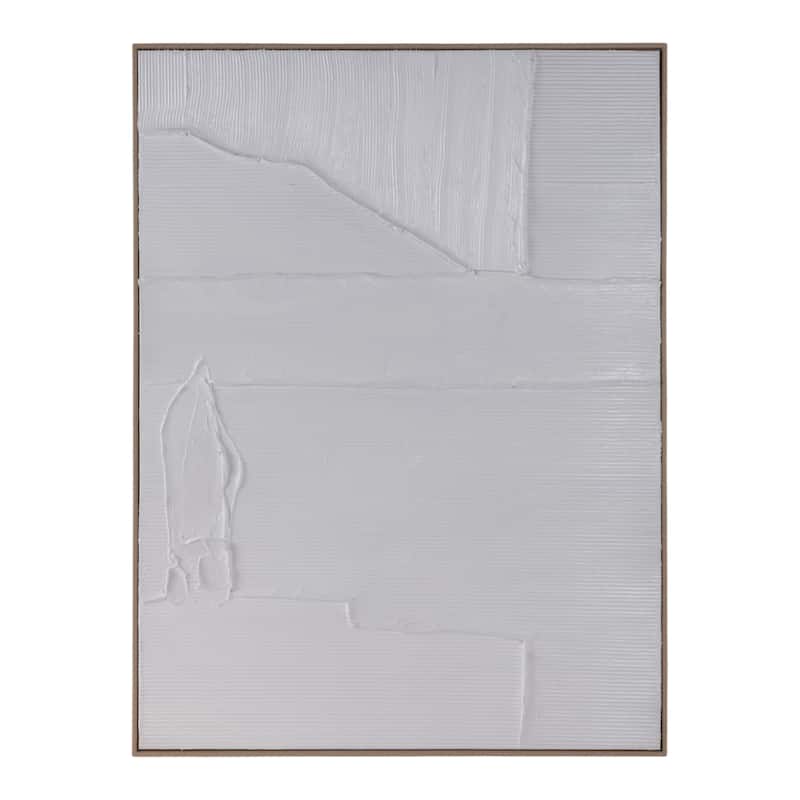 Canvas Wall Art Abstract Textured Lines Casual - 48" White