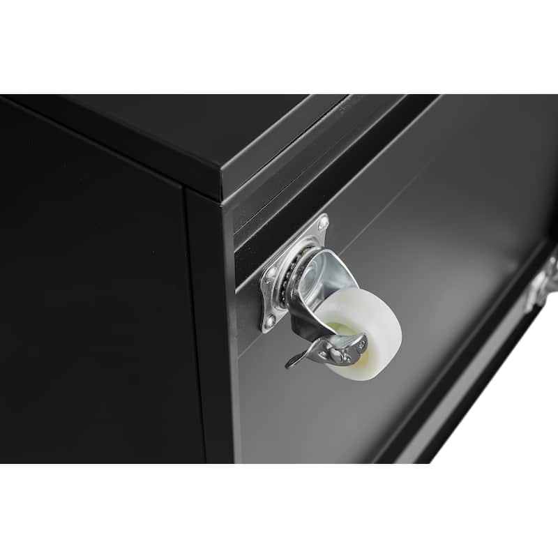 Metal Double-Door Printer Cabinet - 360° Lockable Casters, Crafted From Steel