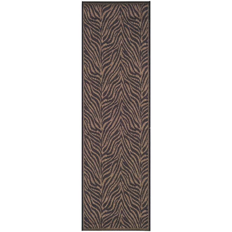 Dream Decor Rugs Pergola Cape Black Brown Indoor Outdoor Area Rug - 2'3" x 7'10" Runner