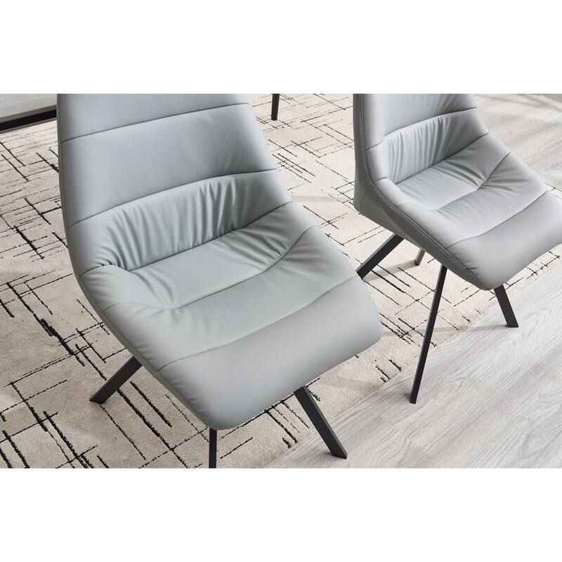 Dining Chair,Thickened fabric chairs with metal legs Set of 2