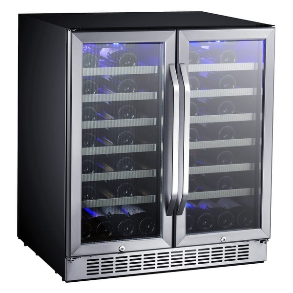 EdgeStar CWR5631FD Built-In 30 Inch Wide 56 Bottle Capacity French Door Wine Cooler with Door Locks