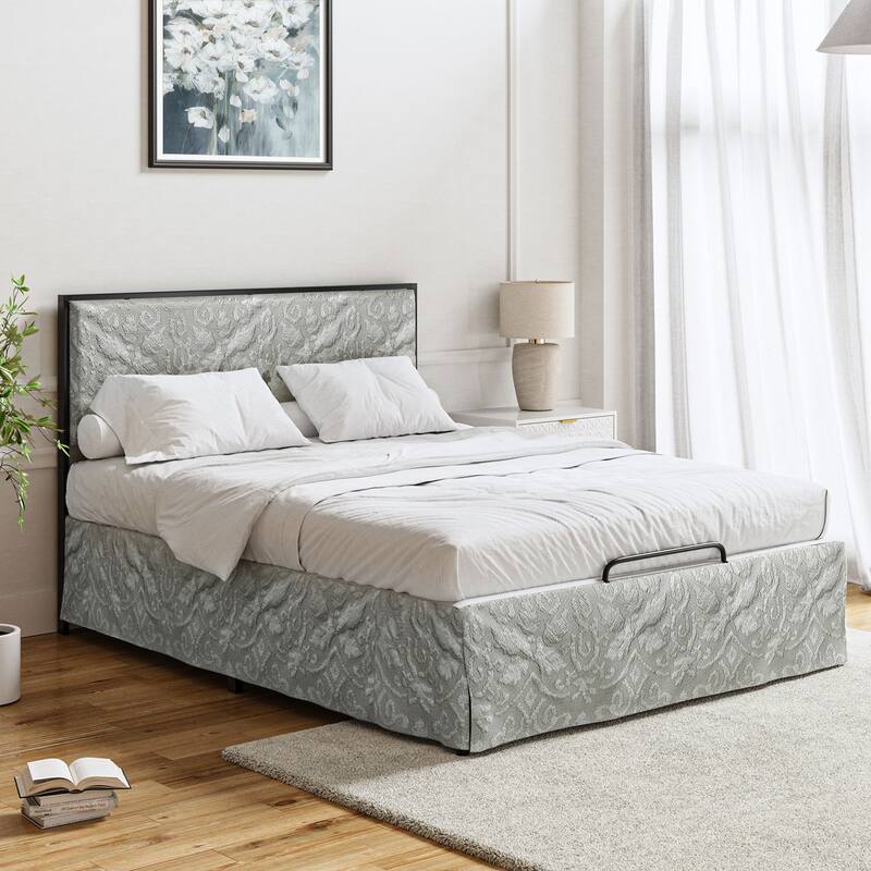 Oliver Modern Washable Slipcover Bed Upholstered Metal by HULALA HOME