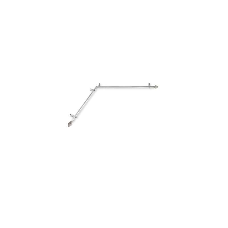 Attic Curtain Rods & Hardware - Steel Metal Rods with Finials - Satin Nickel Finish - 360 Rotation - M