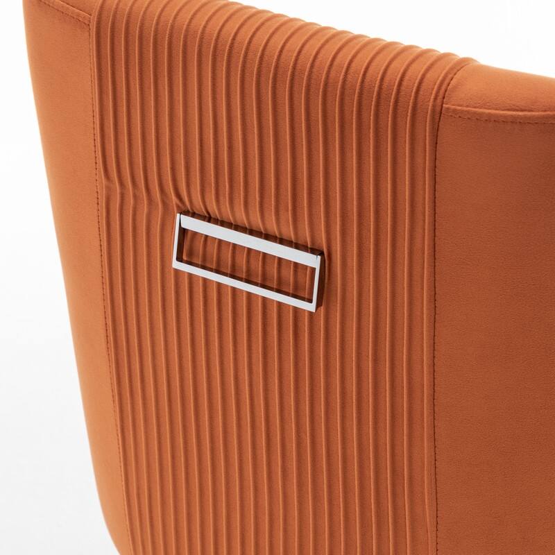 Modern Contempoary Velvet Dining Chair Set of 2 with Metal Frame Legs and Back Pull