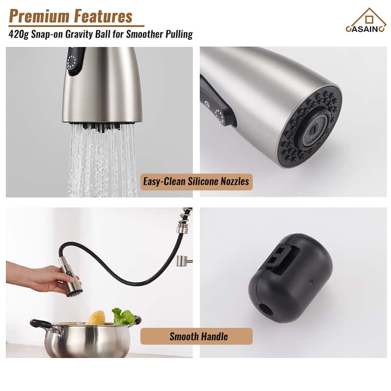All-in-One Undermount Single Bowl 16 Gauge Nano Brushed Stainless Steel Workstation Kitchen Sink with Accessories and Faucet Set