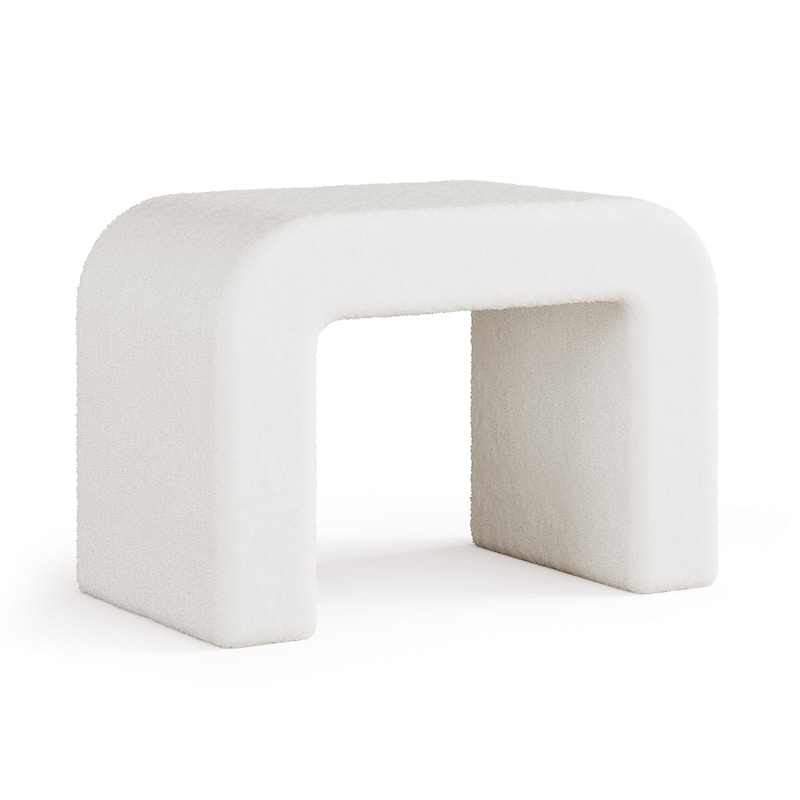 Modern Vanity Stool Upholstered Ottoman Arched Footstool for Home