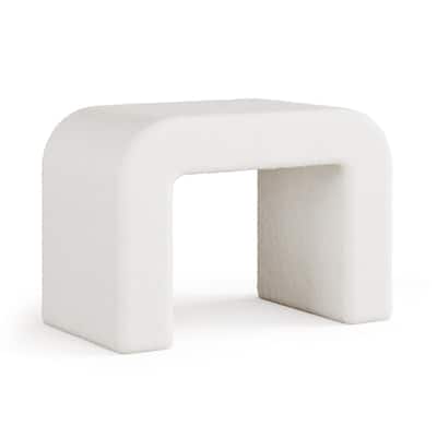 Modern Vanity Stool Upholstered Ottoman Arched Footstool for Home