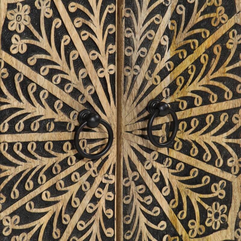 vidaXL Highboard 23.6"x13"x39.4" Solid Wood Mango - 23.6" x 13" x 39.4"