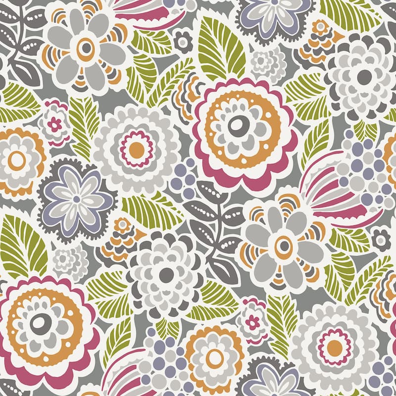 Flowers Michael Lucy Multicolor Floral Wallpaper - Multicolor