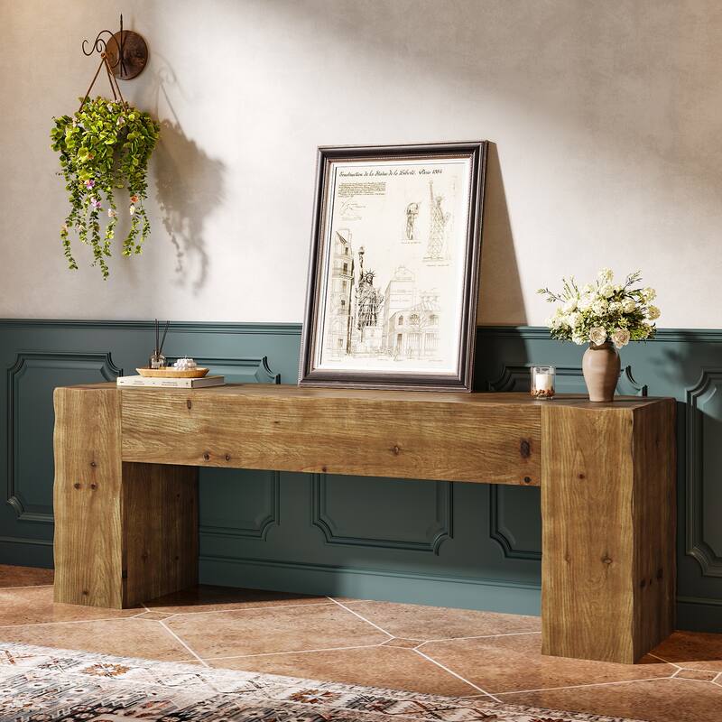 Solid Wood TV Stand for 65 Inches TV, 63 Inches Rustic Media Console