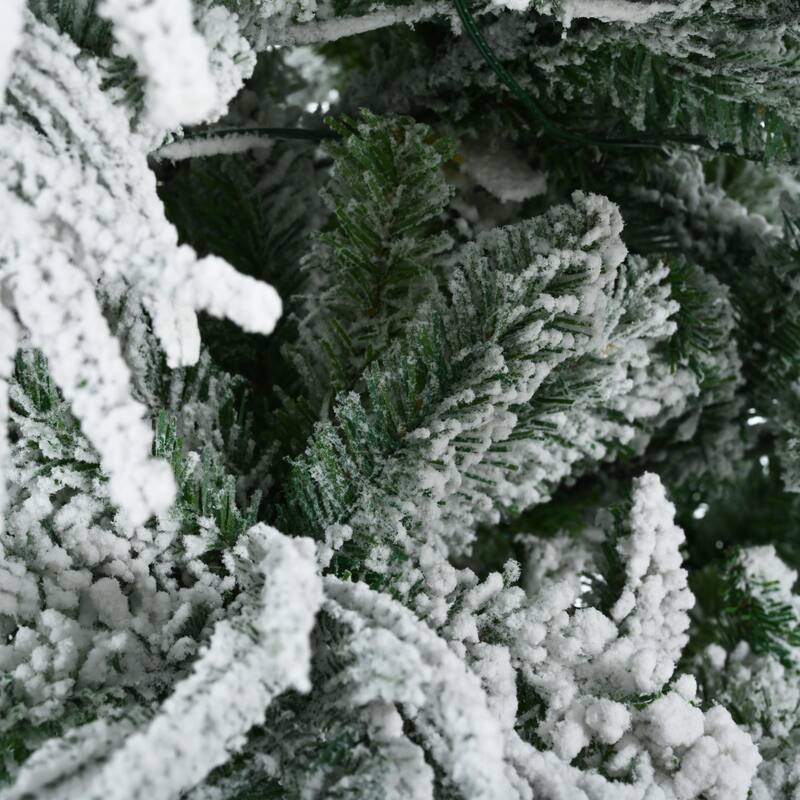 7.5FT Artificial Hinged Spruce Tree with 350 LED Lights and 8 Flashing Modes