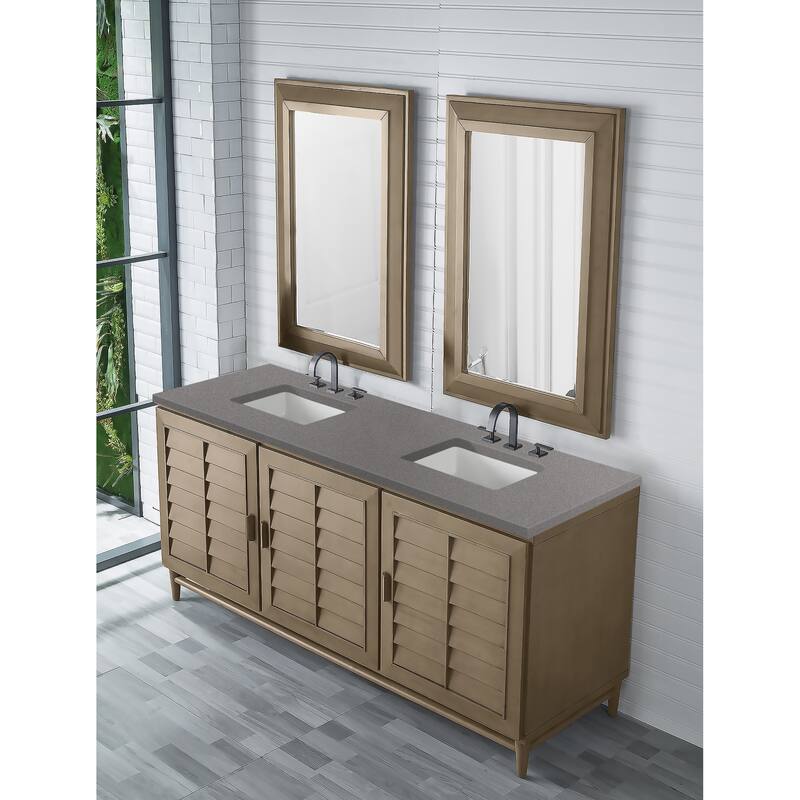 James Martin Vanities Portland 72" Double Vanity, Whitewashed Walnut
