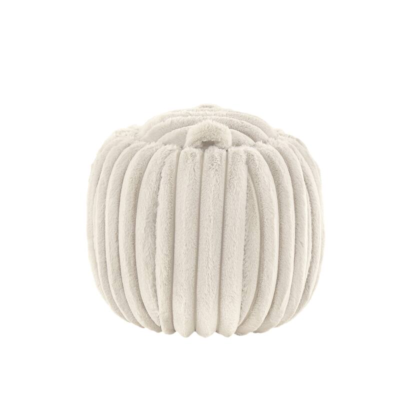 Yerba Plush Furry Channel Fabric Storage Ottoman by iNSPIRE Q Modern