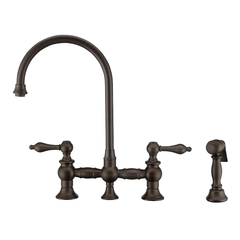 Whitehaus WHKBTLV3-9101-NT Vintage III Plus 1.5 GPM Widespread Bridge - Oil Rubbed Bronze