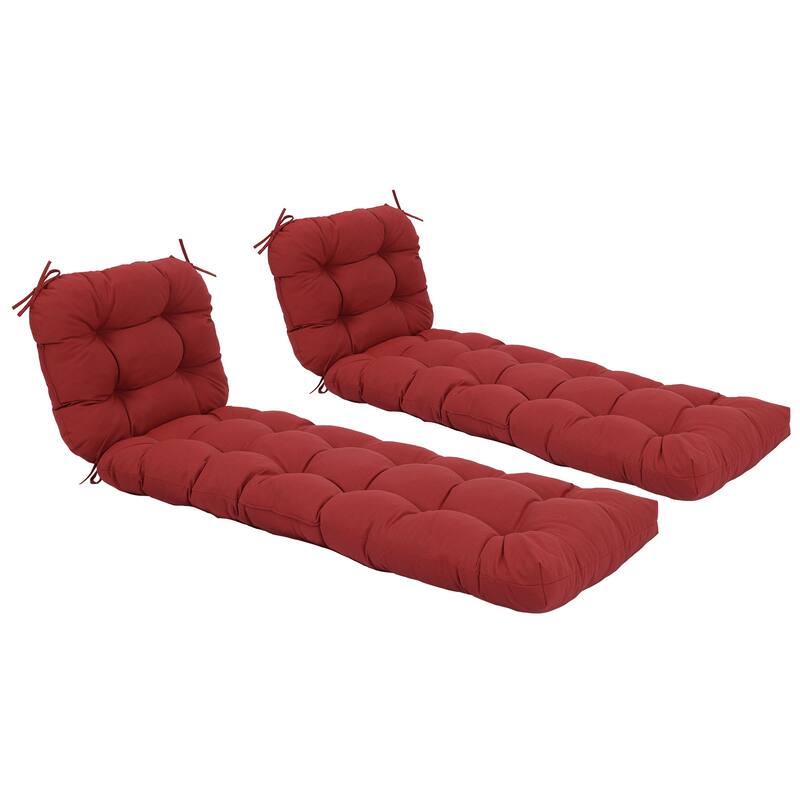 Aoodor 76" x 22" x 5.1" Polyester Tufted Chaise Lounge Cushion - Red
