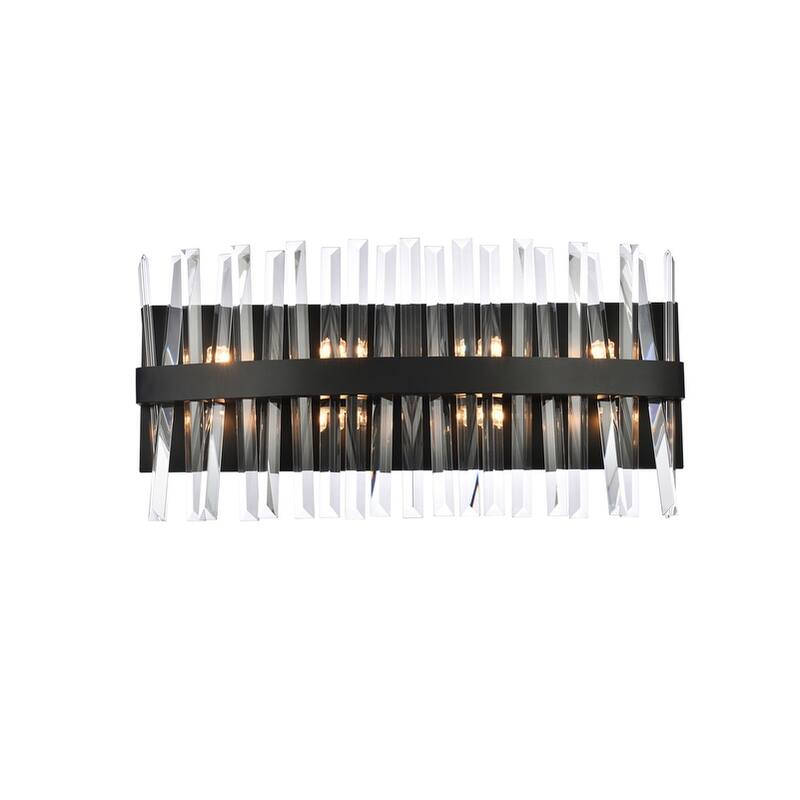 Indigo Home 24 inch crystal bath sconce - Black