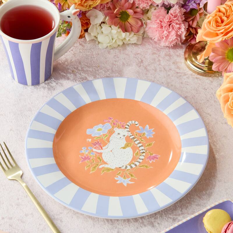 Certified International Menagerie 11" Dinner Plates, Set of 4 Assorted Designs - 11.00"L x 11.00"W x 1.00"H