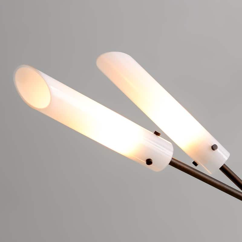 High Line Dark Bronze Chandelier with Opal White Glass