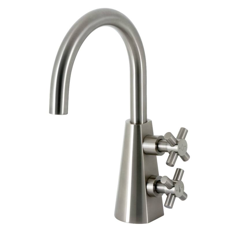 Kingston Brass Constantine Two-Handle 1-Hole Deck Mount Bathroom Faucet with Push Pop-Up - Brushed Nickel