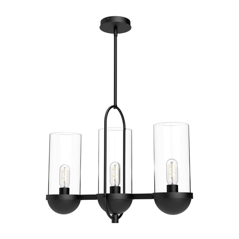 Alora Lighting LP539024CL Cyrus 3 Light 24" Wide Outdoor Chandelier - Matte Black