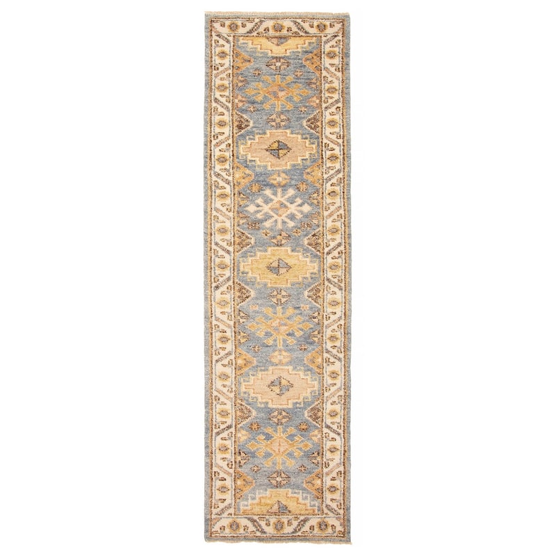 ECARPETGALLERY Hand-knotted Jules Serapi Sky Blue Wool Rug - 2'7 x 9'10 - Sky Blue - 2'7 x 9'10
