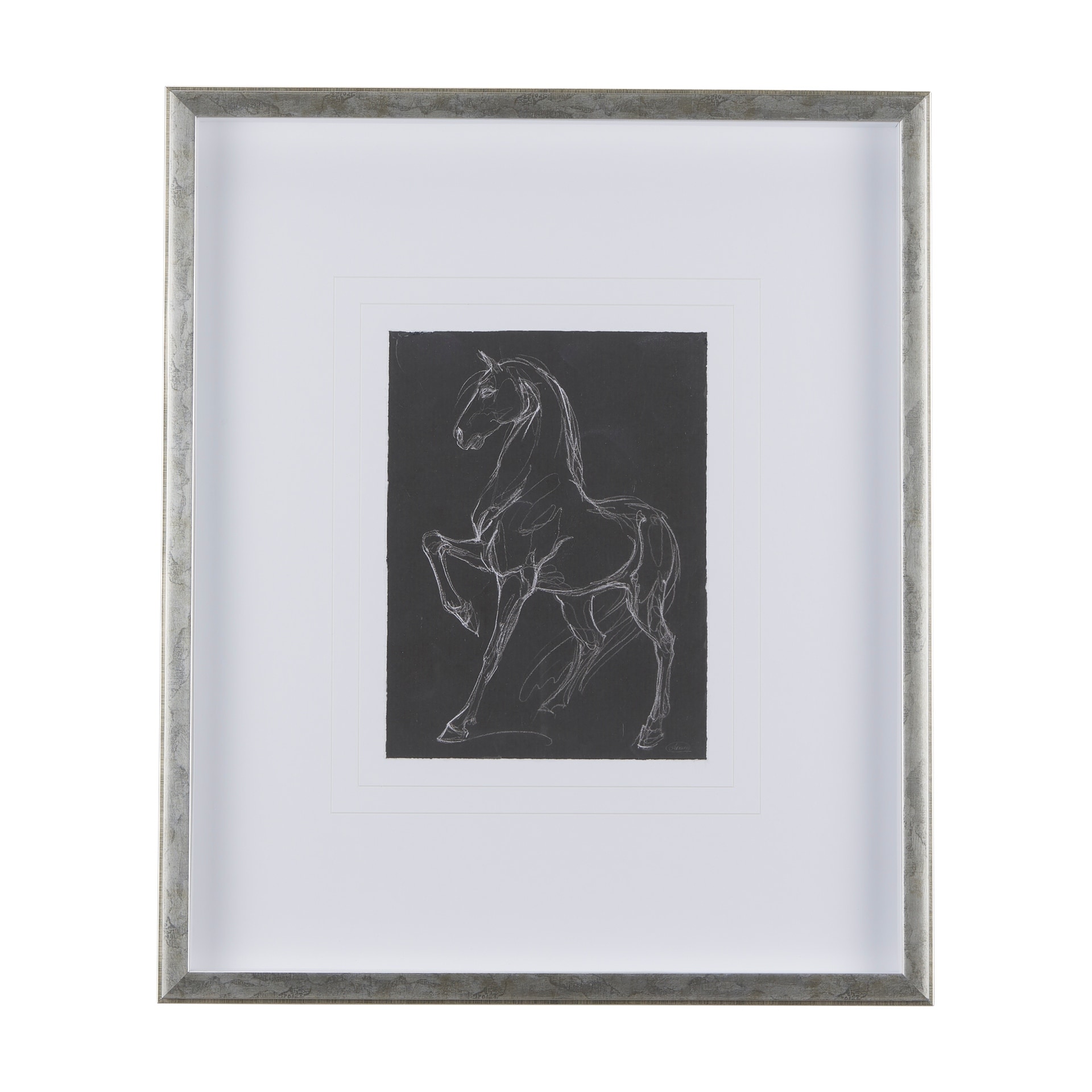 Mercana Horse IV by Mercana Studio a Hand Embellished Textured Framed Art Print Matted under Glass