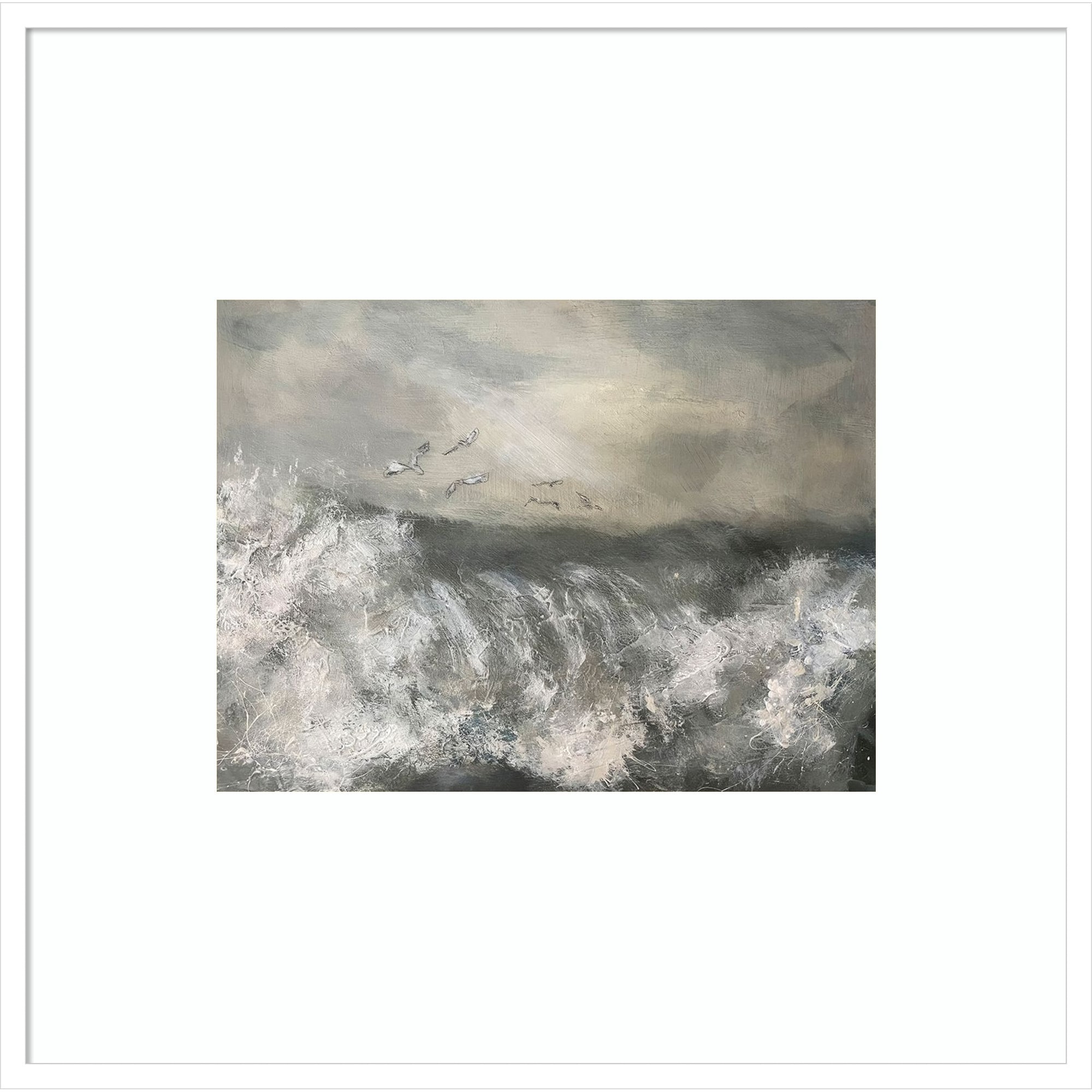 Gyllyngvase Beach by Chloe Elliott Wood Framed Wall Art Print