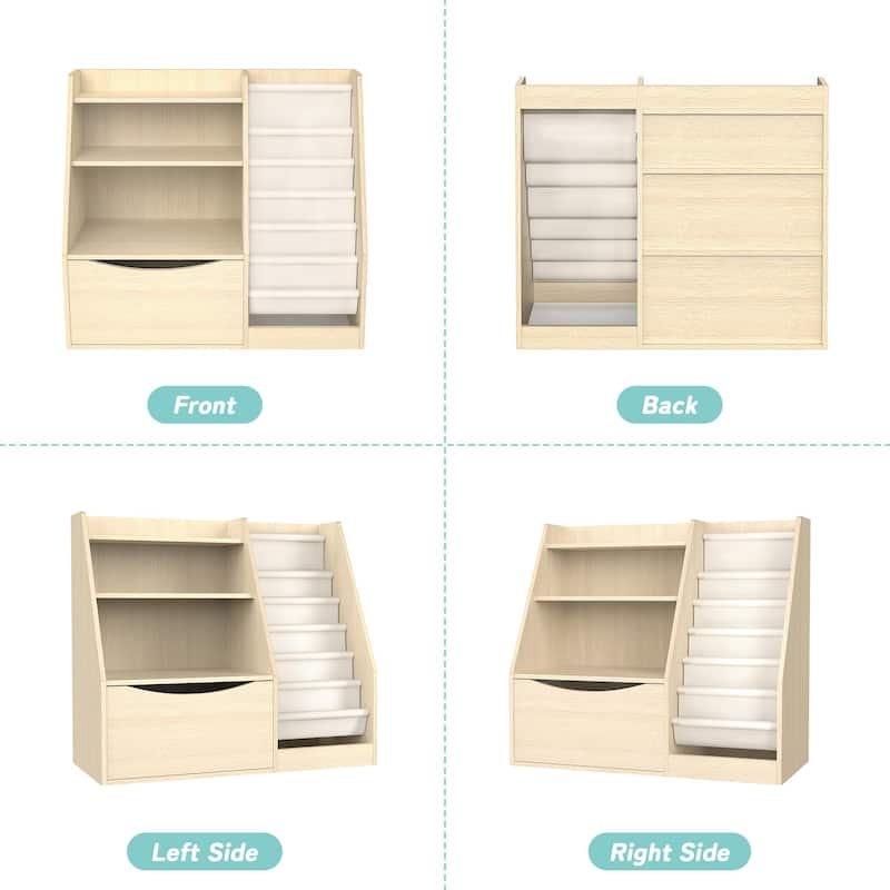 Mcow 3-Tier Kids Wooden Children Book Rack