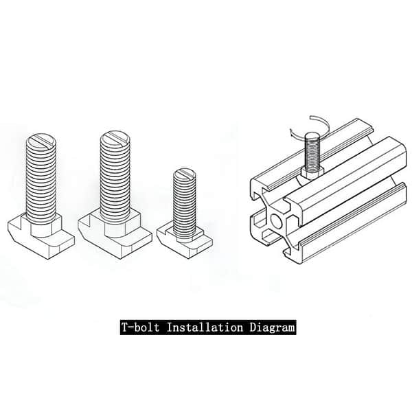 M6 Thread 20mm T-Slot Drop-In Stud Sliding Screw Bolt 30 Series 20pcs