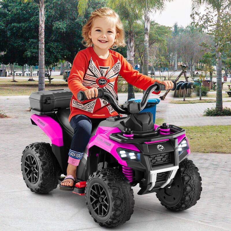 Gymax 6V Kids Ride On ATV w/ Music & Spray Function USB Port Storage