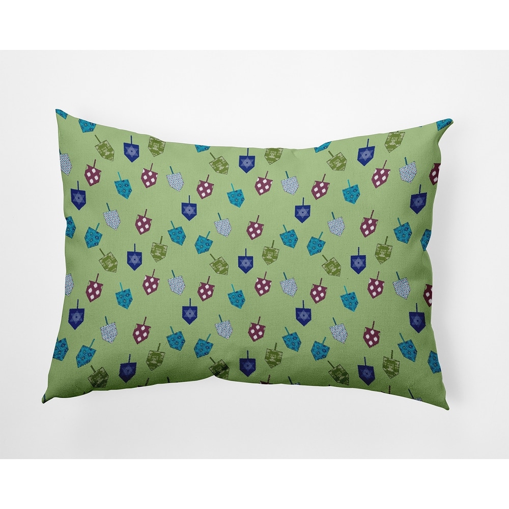 Dreidel Pattern Hanukkah Indoor/Outdoor Throw Pillow