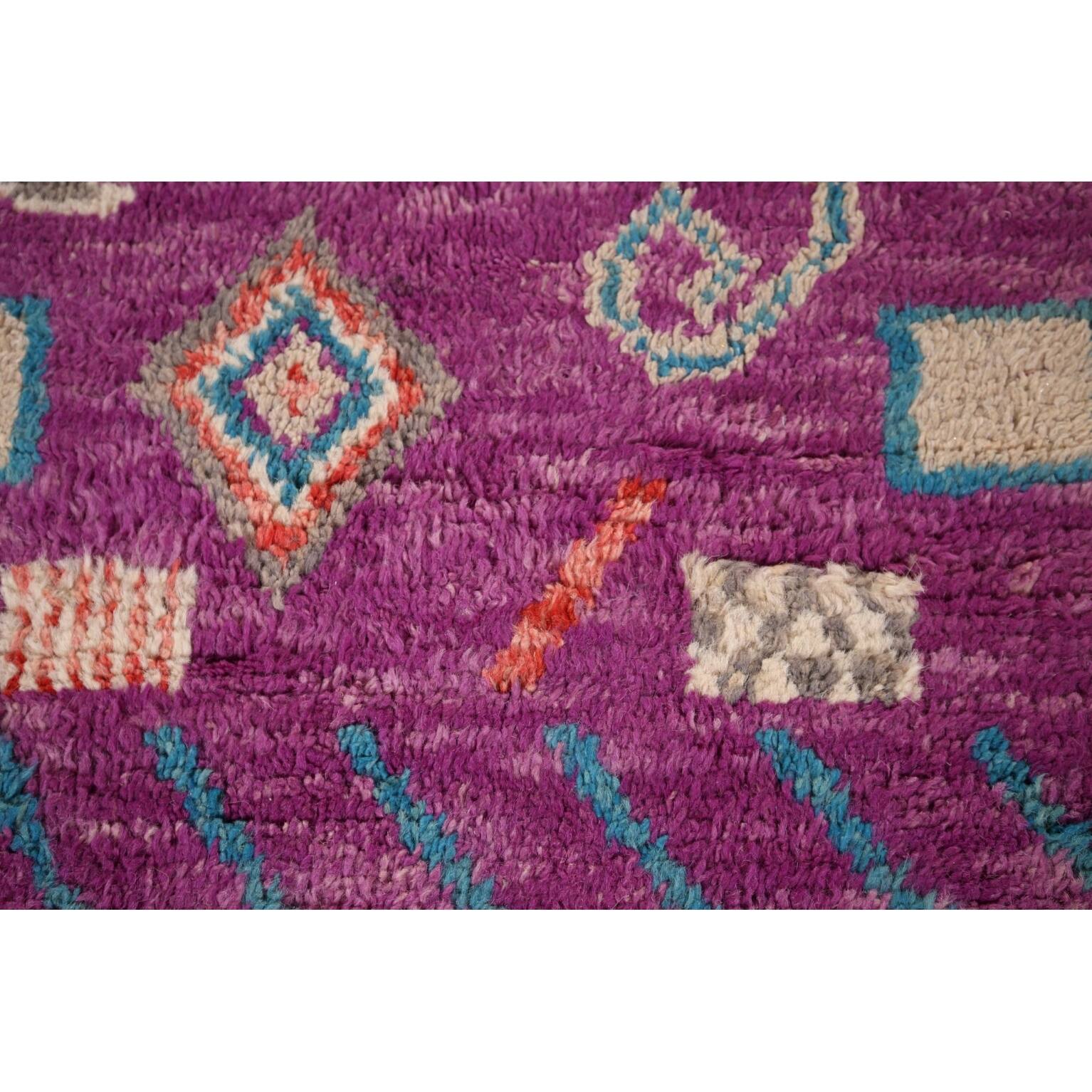 Purple Moroccan Accent Rug Handmade Tribal Wool Carpet 3'2" x 5'10" Bed Bath & Beyond 38882637