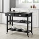 preview thumbnail 3 of 12, Chloe Stainless Steel Top Kitchen Island/Cart - 37"H x 42"W x 20"D