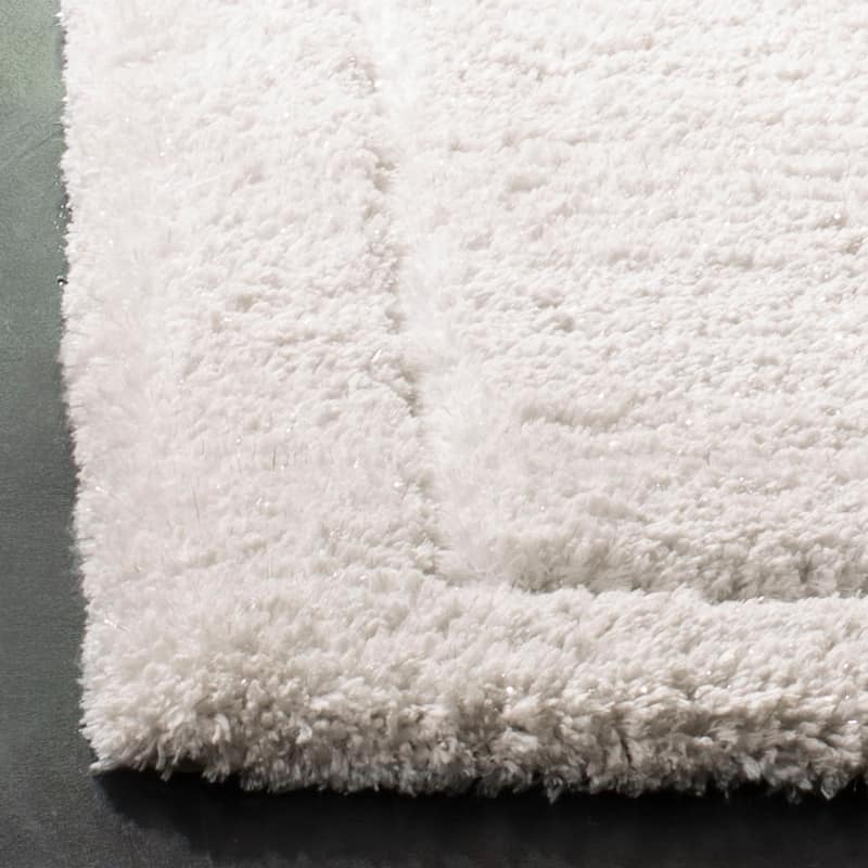 SAFAVIEH Handmade Glamour Shag Ammaria Casual Solid Polyester Rug