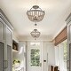 preview thumbnail 5 of 16, Vintage Farmhouse 3 - Light 17" Wood Beaded Semi Flush Mount Lighting