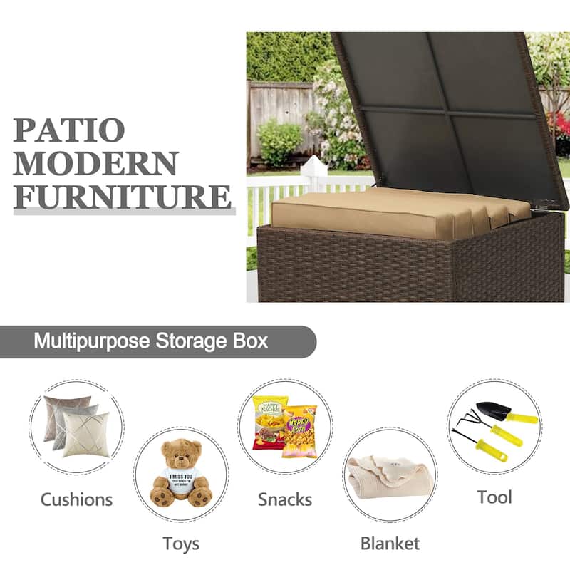 Outdoor deck terrace storage box